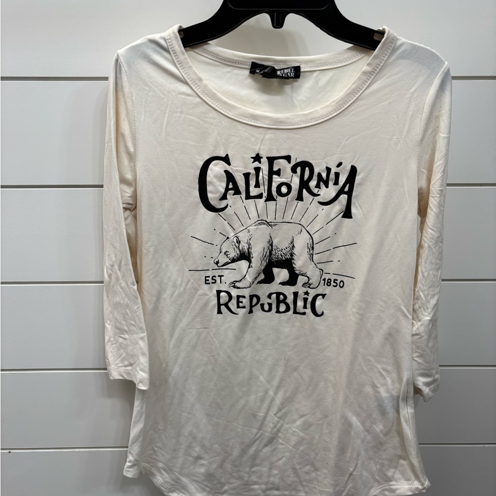 Rebel Sugar Cream California Republic Long Sleeve Tee